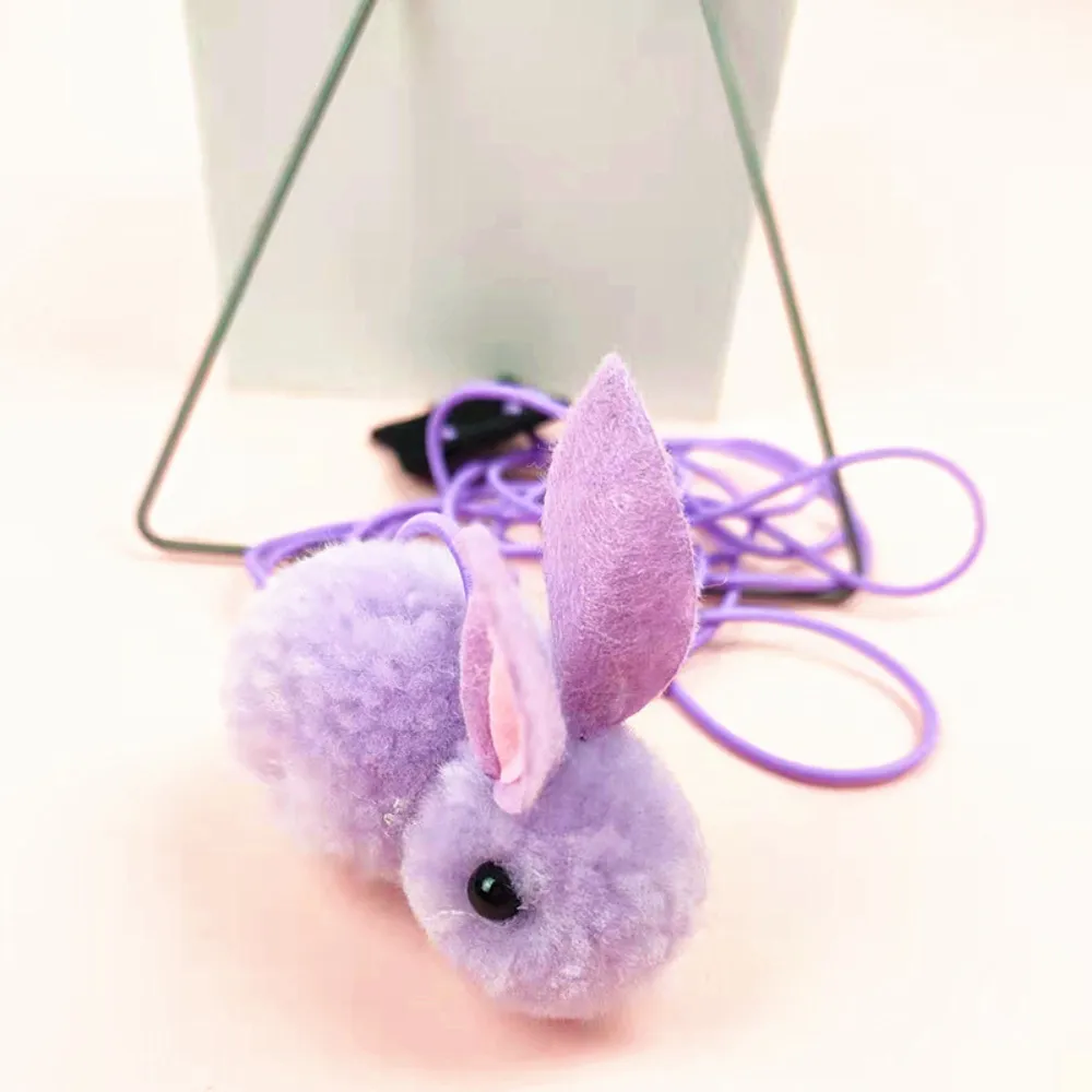 Door-Hanging Cute Plush Rabbit Cat Toy with Elastic Cord
