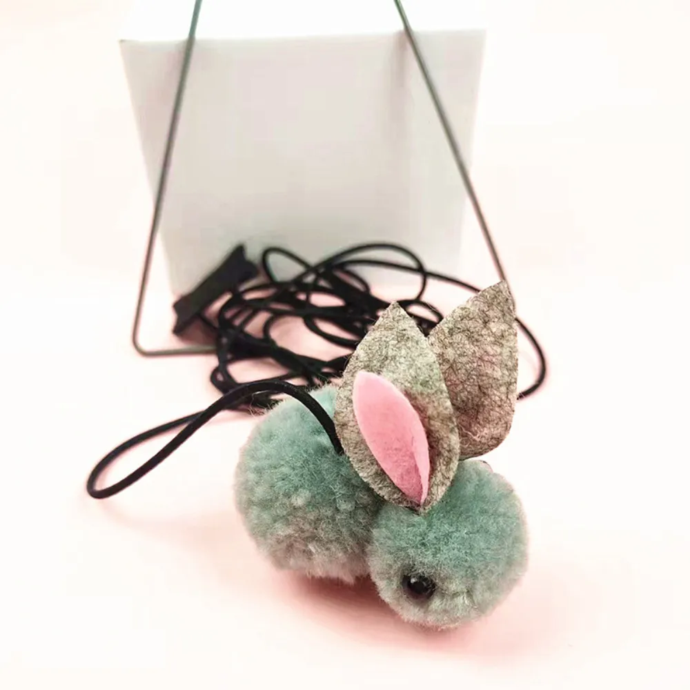 Door-Hanging Cute Plush Rabbit Cat Toy with Elastic Cord