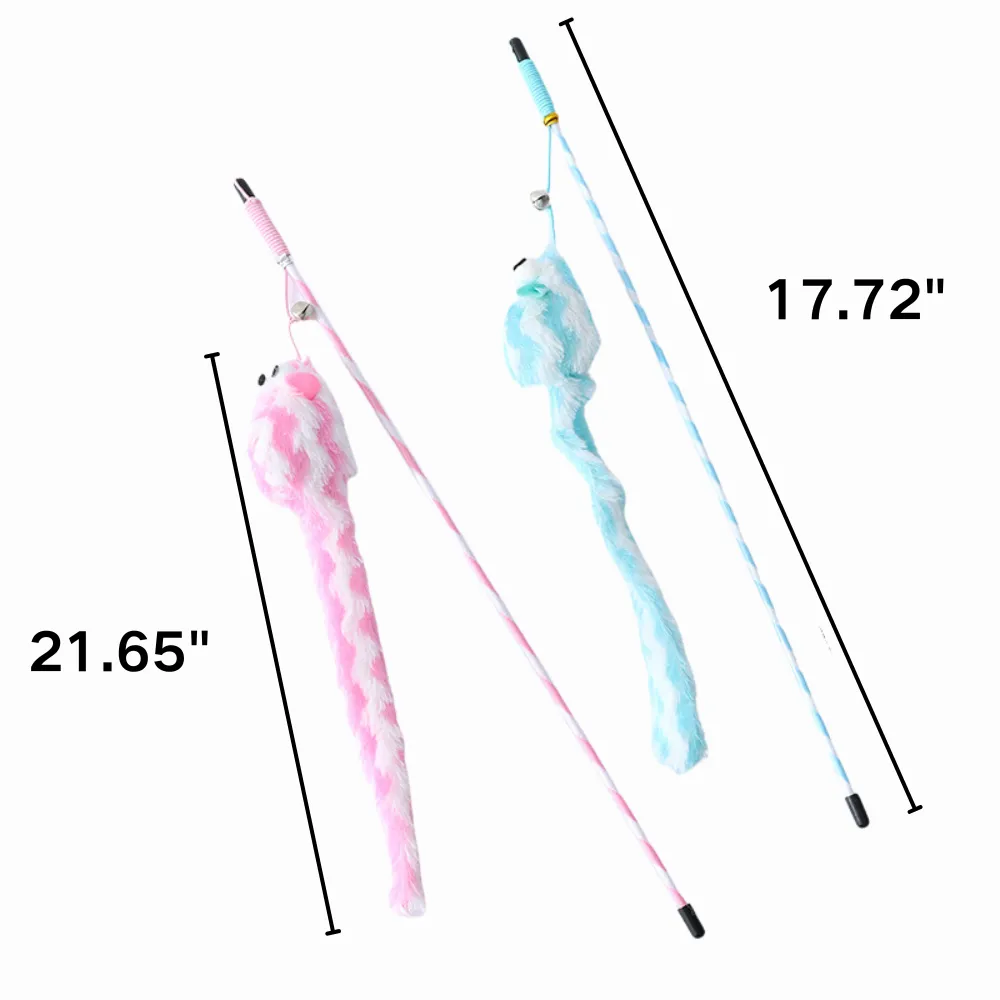 Candy Colour Interactive Pulley Fishing Rod Cat Toy Teaser Candy Colour Interactive Pulley Fishing Rod Cat Toy Teaser