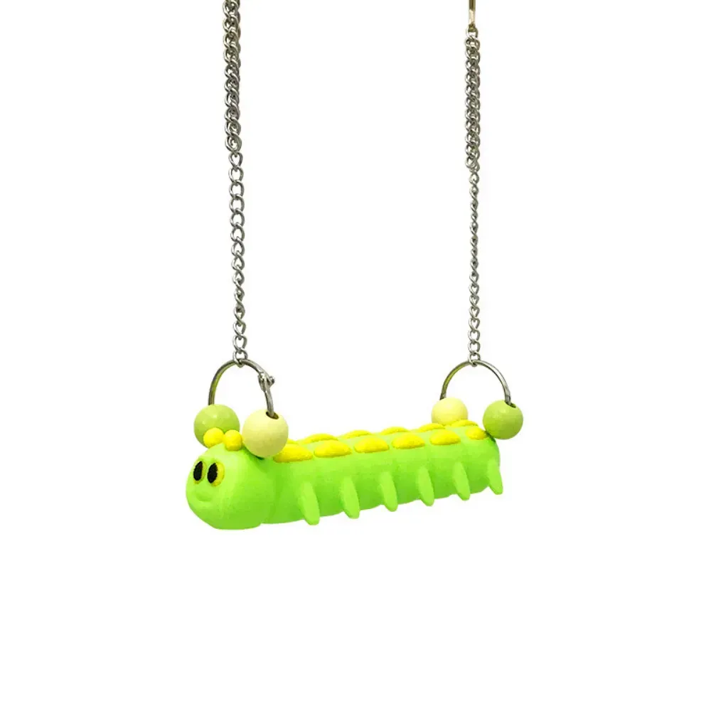 parrot swing toy Colorful Caterpillar Parrot Swing Toy PLA Bird Perch Platform Accessory