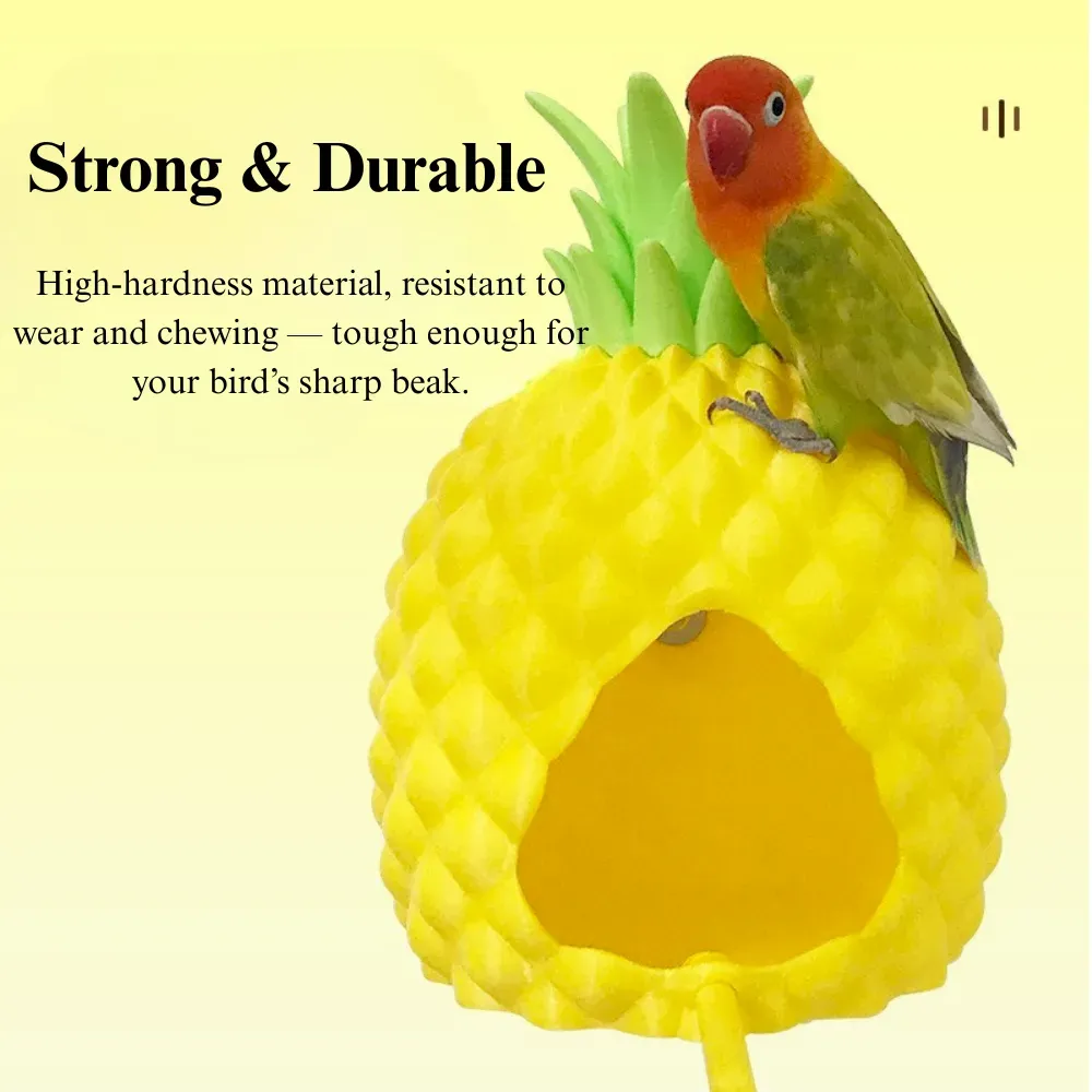 Cartoon Pineapple Bird Nest Parrot Hideout Durable PLA Shelter All Season