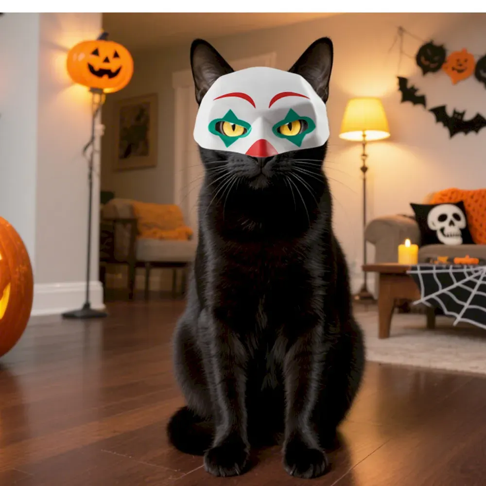 Halloween Cat Mask Creative Cartoon Cat Costume Party Funny Face Mask