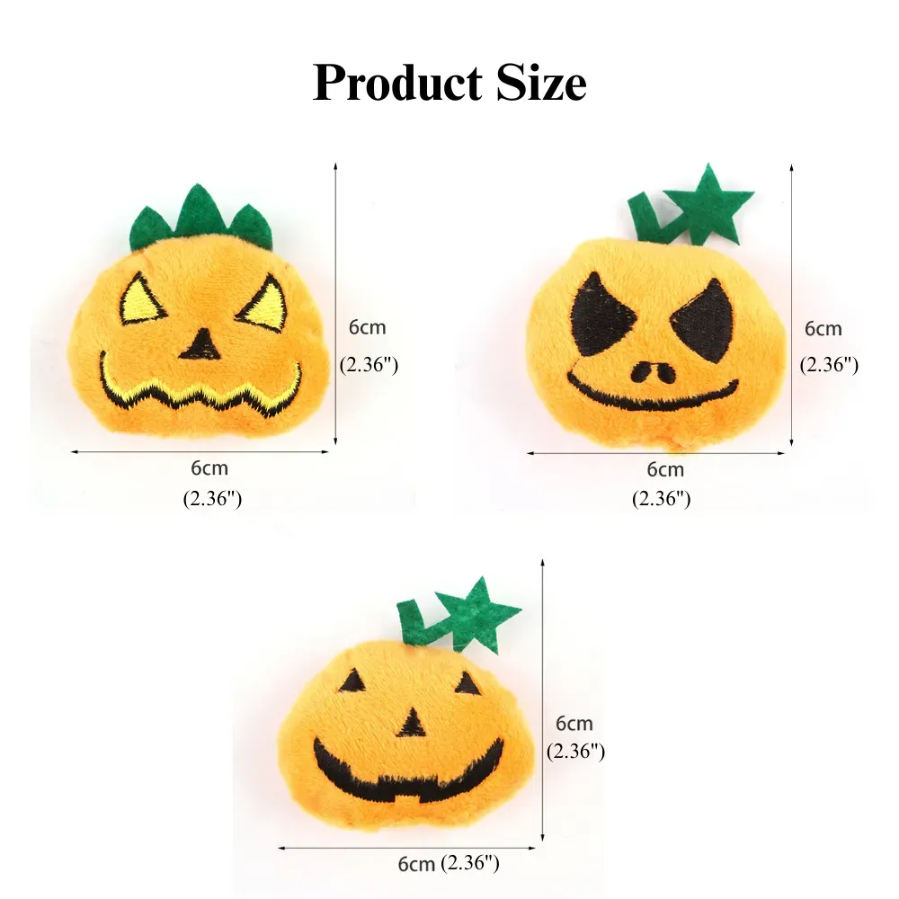 Halloween Pumpkin Cat Toy Durable Bite Resistant with Squeaker