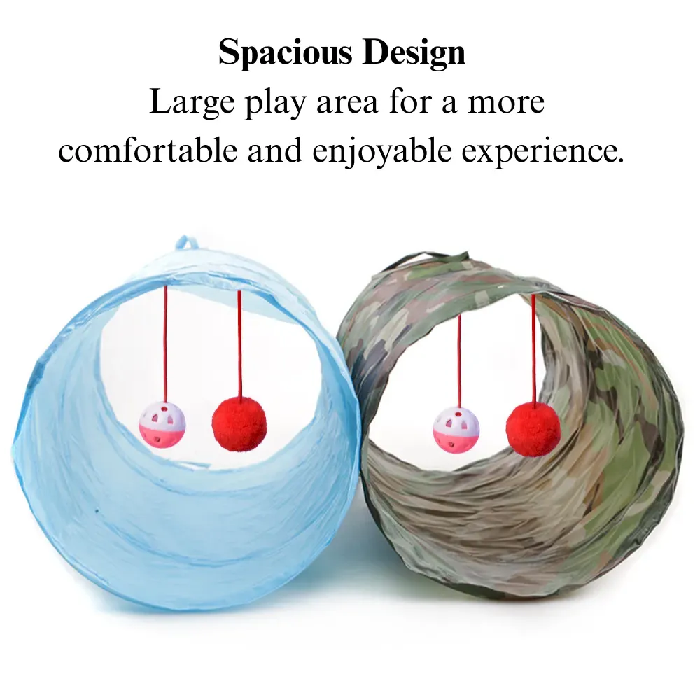 Cat Tunnel Two Way Foldable Interactive Toy Tube for Indoor Play