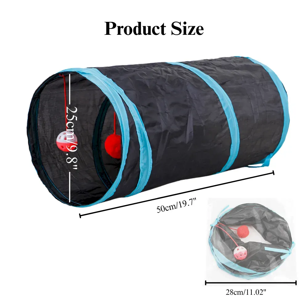 Cat Tunnel Two Way Foldable Interactive Toy Tube for Indoor Play