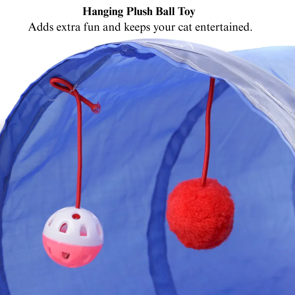 Cat Tunnel Two Way Foldable Interactive Toy Tube for Indoor Play