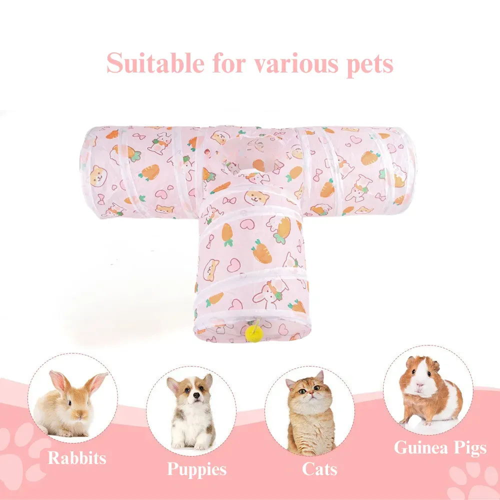 Carrot Tunnel Three Way Foldable Small Animal Play Tube