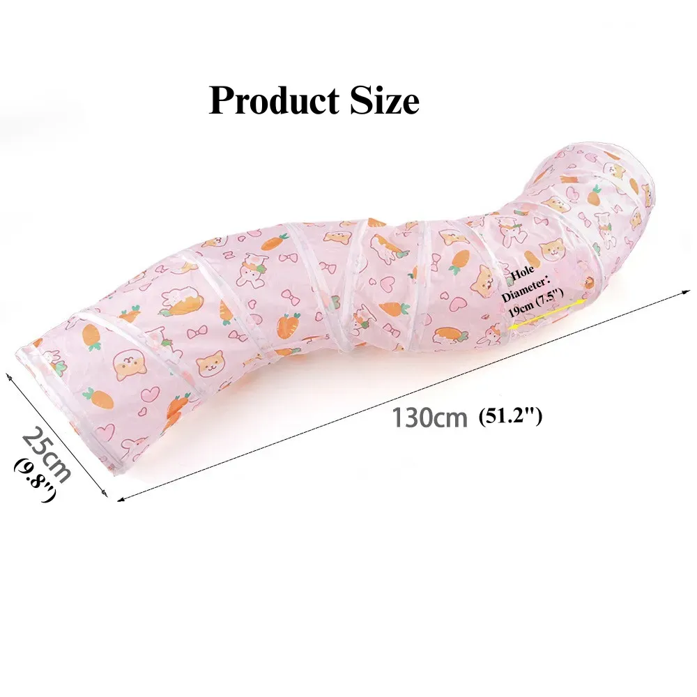 Carrot Tunnel S Shape Foldable Small Animal Play Tube
