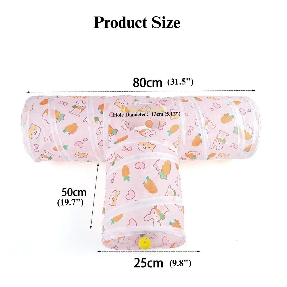 Carrot Tunnel Three Way Foldable Small Animal Play Tube