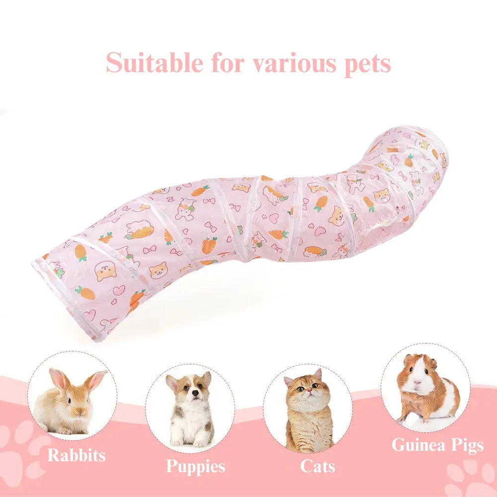 Carrot Tunnel S Shape Foldable Small Animal Play Tube