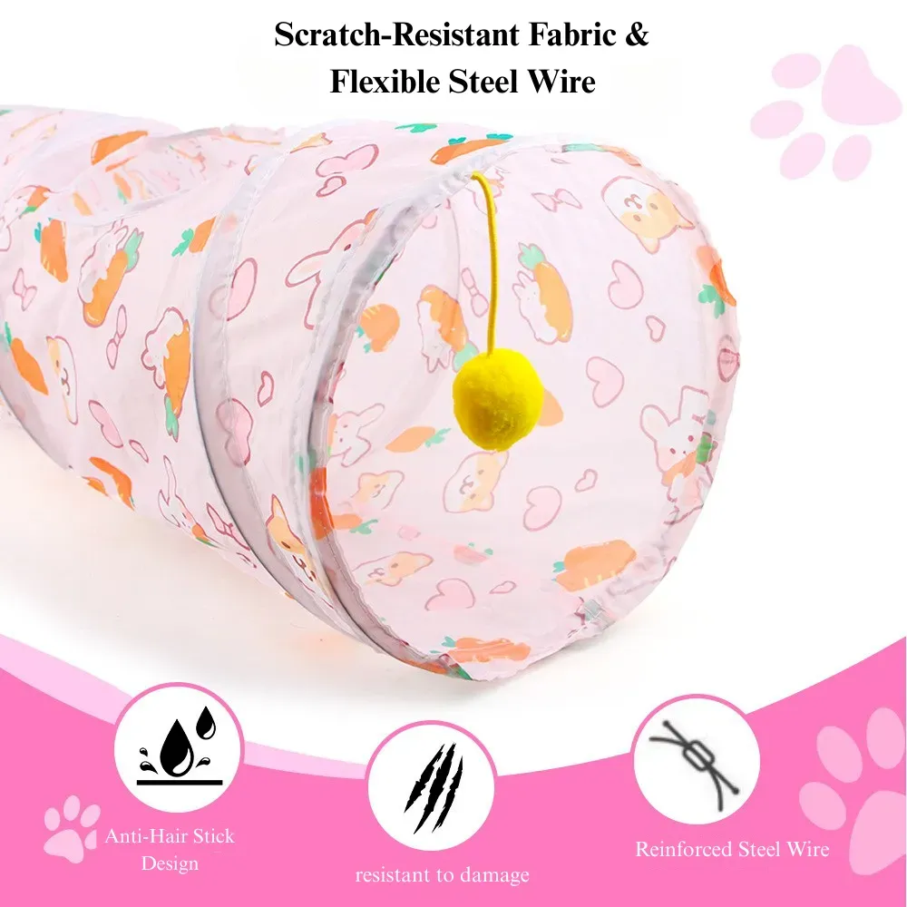 Carrot Tunnel Straight Design Foldable Small Animal Play Tube