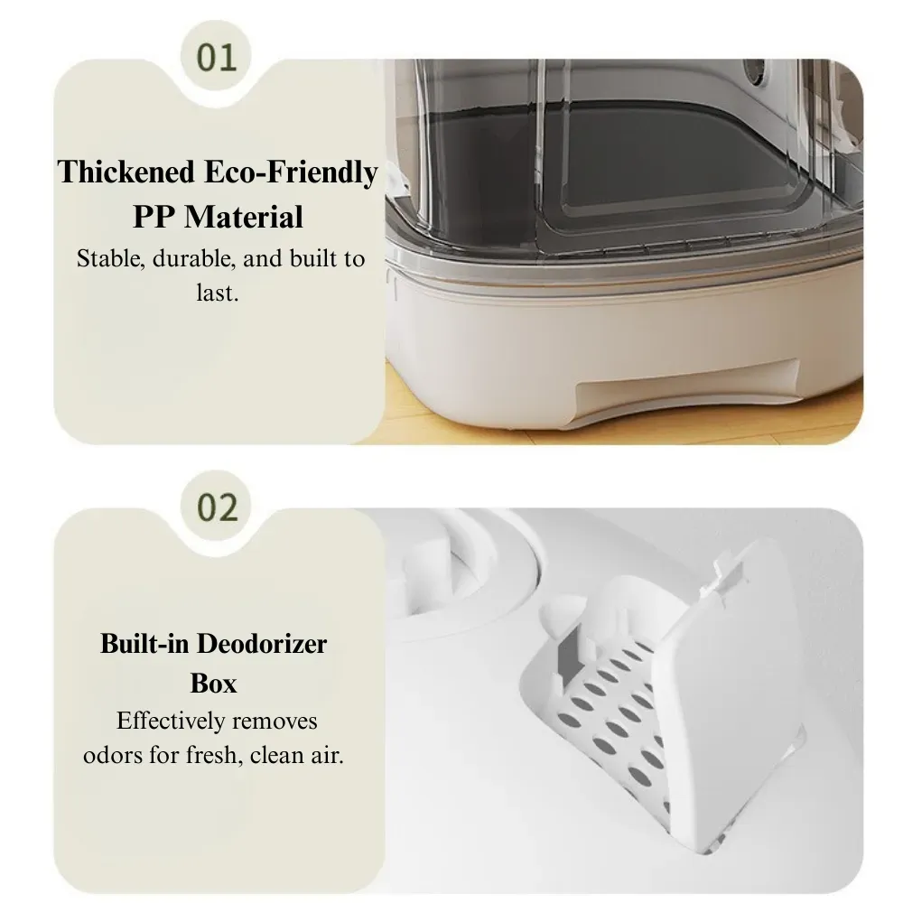 Large Cat Litter Box Drawer Style Odor Proof Covered Cat Toilet