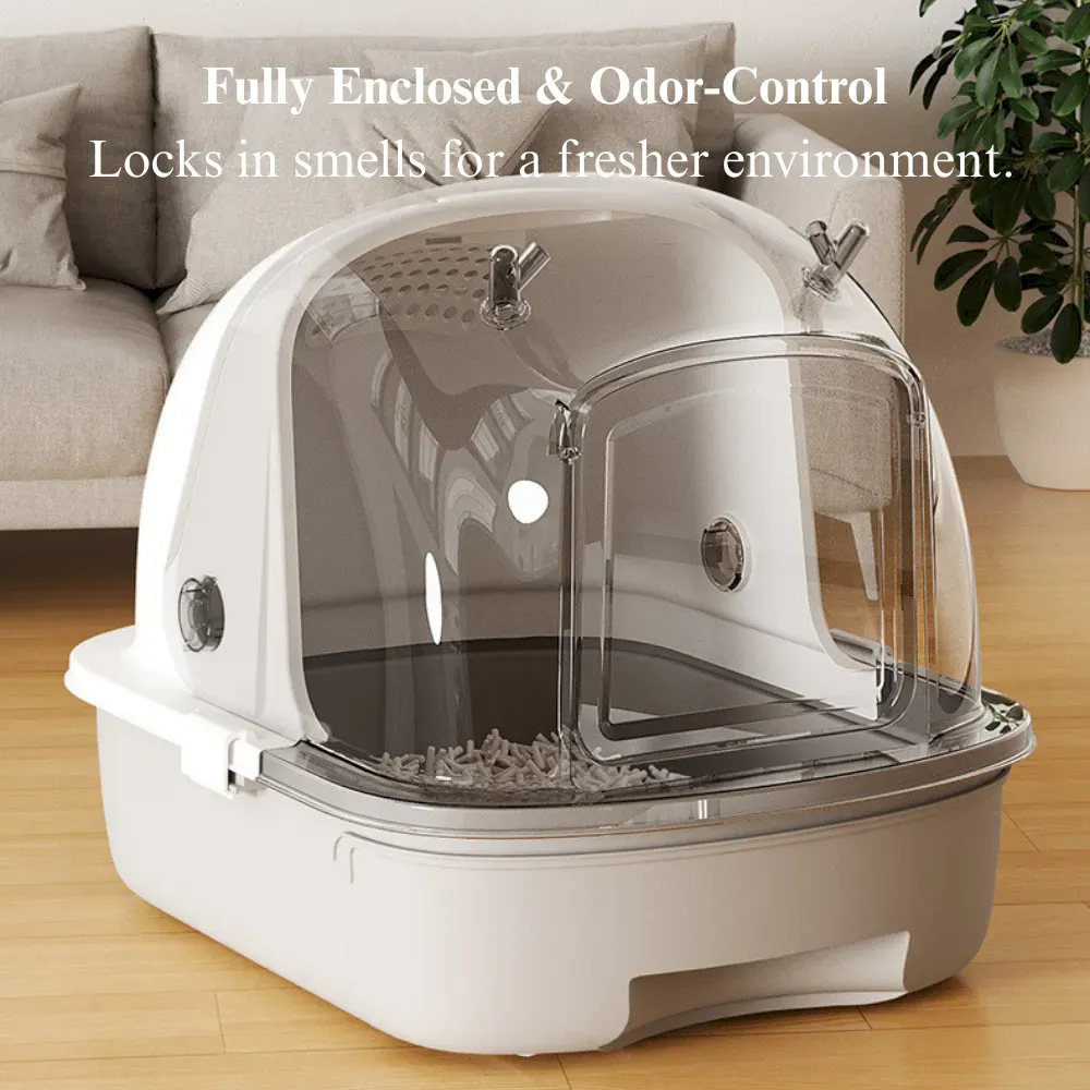 Large Cat Litter Box Drawer Style Odor Proof Covered Cat Toilet