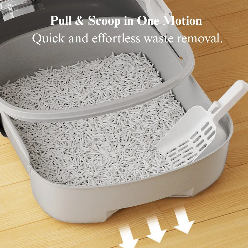 Large Cat Litter Box Drawer Style Odor Proof Covered Cat Toilet