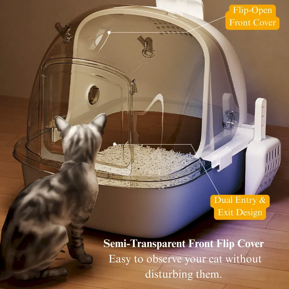 Large Cat Litter Box Drawer Style Odor Proof Covered Cat Toilet