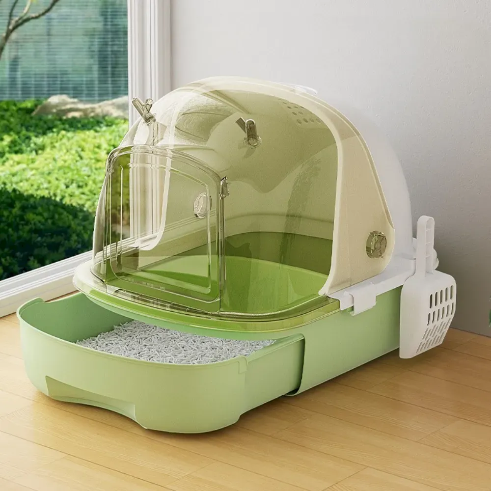 Large Cat Litter Box Drawer Style Odor Proof Covered Cat Toilet