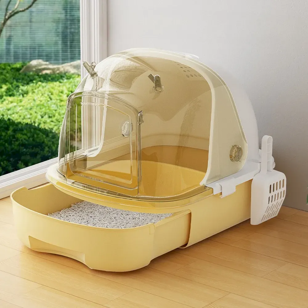 Large Cat Litter Box Drawer Style Odor Proof Covered Cat Toilet