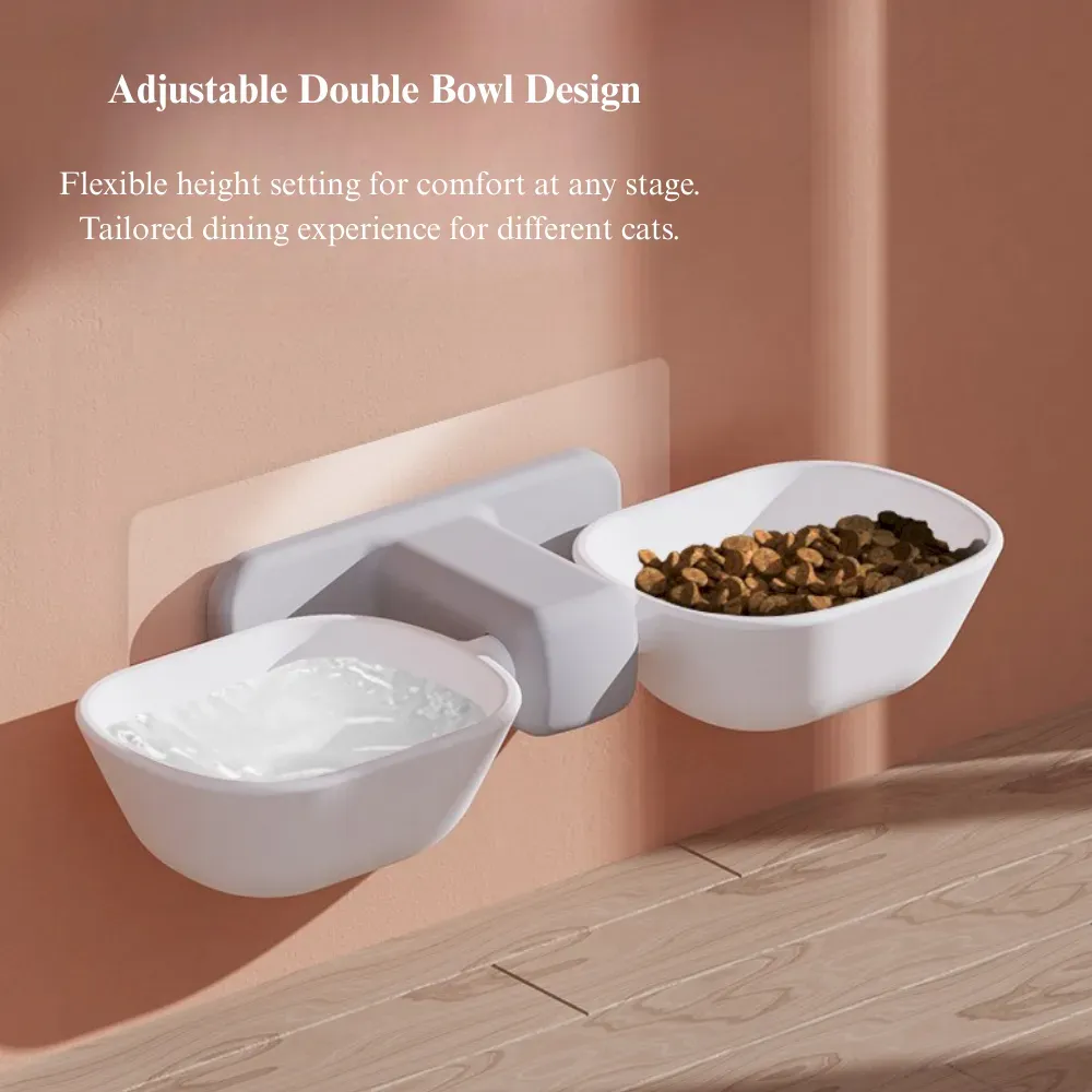 Hanging Cat Bowl Detachable Thickened Dual Pet Feeding Bowl Anti Spill