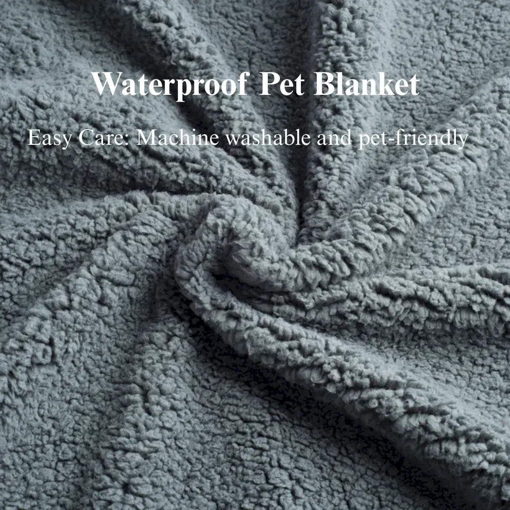 Waterproof Pet Blanket Cotton Plush Flannel Thick Dog Mat Bed