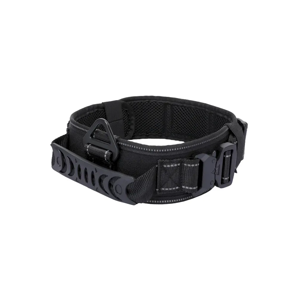 Double Metal Buckle Outdoor Dog Collar Tactical Quick Release Shock Absorb