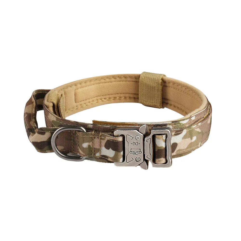 Anti Pull Tactical Dog Collar Outdoor Large Medium Dog Neck Safety