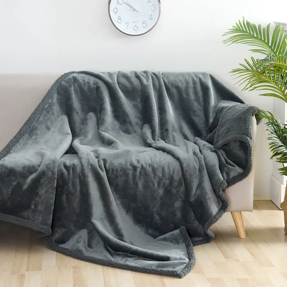 Waterproof Pet Blanket Cotton Plush Flannel Thick Dog Mat Bed