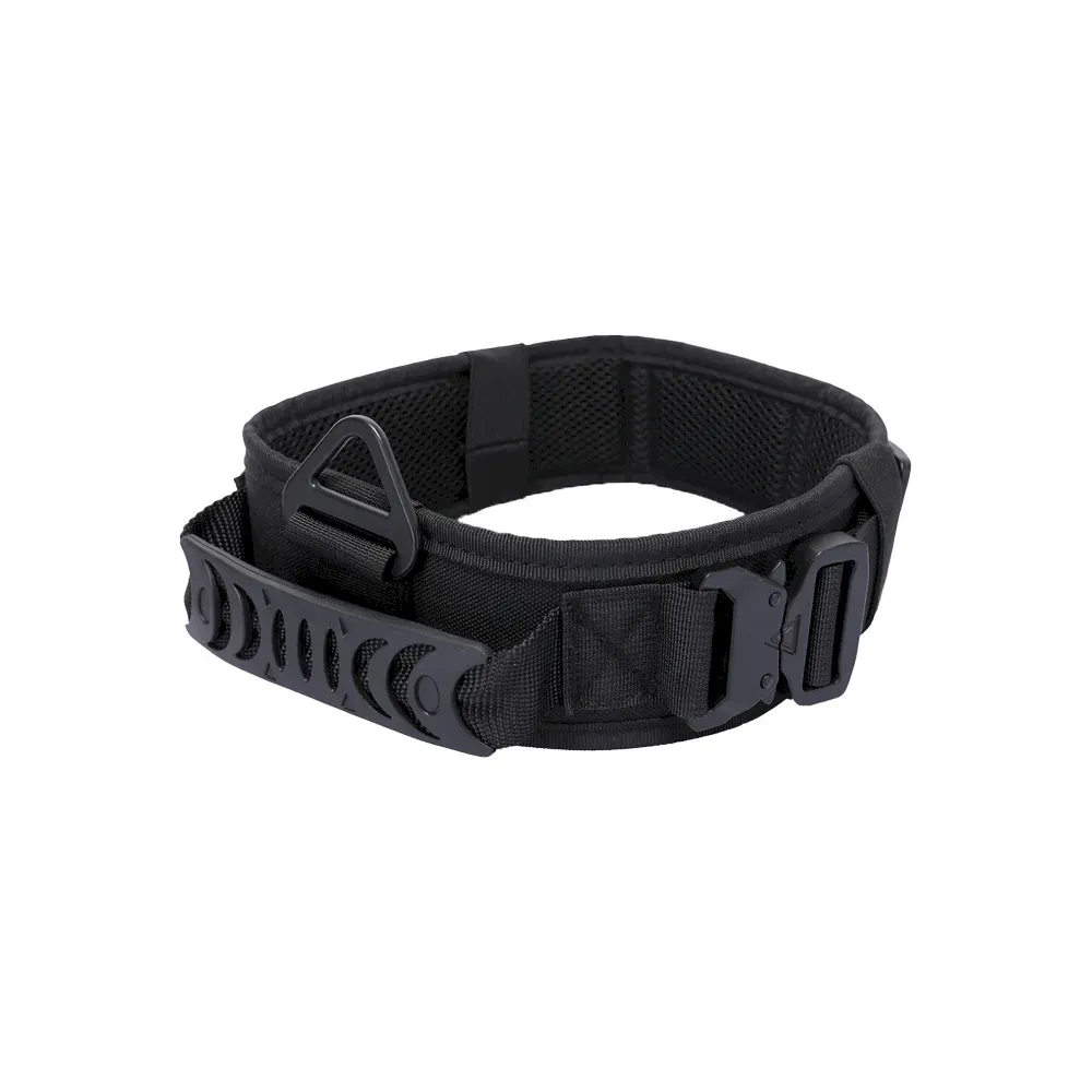 Double Metal Buckle Outdoor Dog Collar Tactical Quick Release Shock Absorb