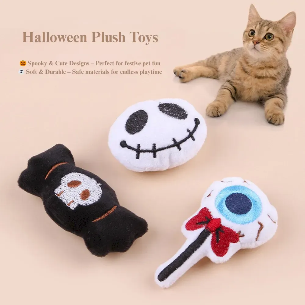 Halloween Cat Toy Plush Candy Small Pet Toy Accessories