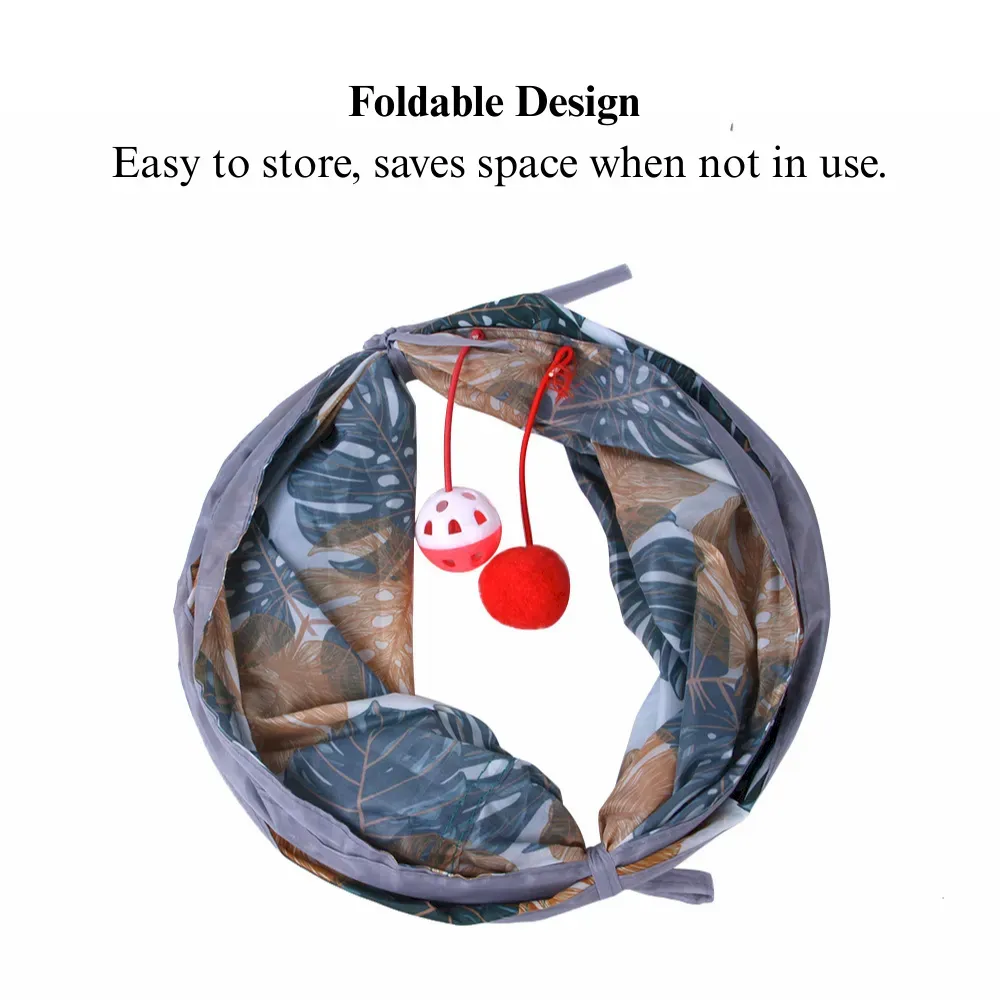 Printed Cat Tunnel Foldable Small Pet Play Tube Toy