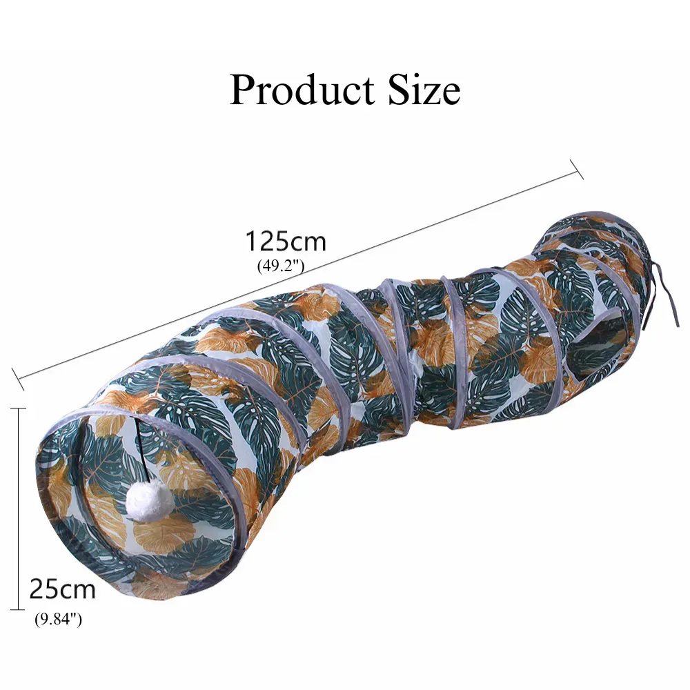 Printed Cat Tunnel Foldable S Shape Pet Play Tube