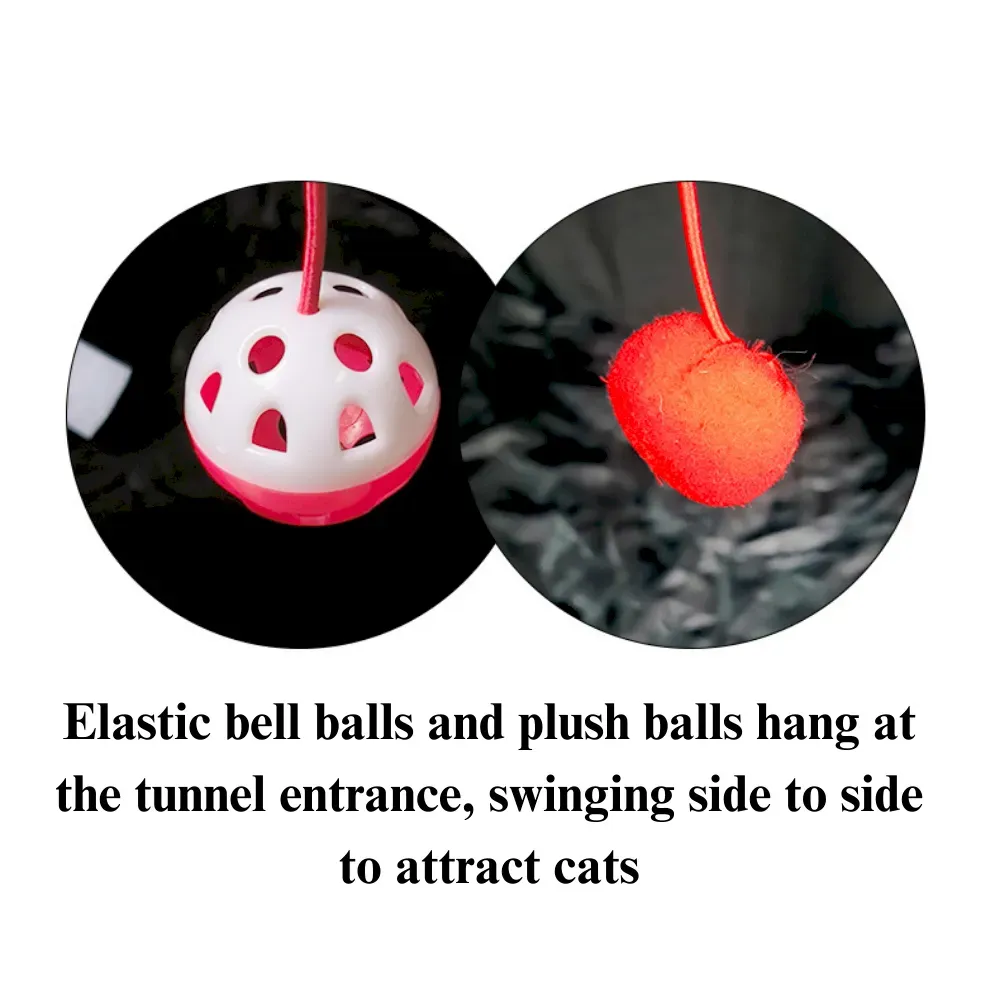 cat hide play tunnel Cat Tunnel Toy Foldable Interactive Rainbow Combination Play Tube