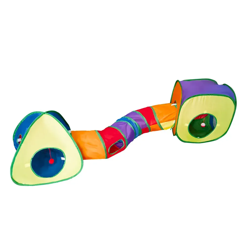cat tunnel toy Cat Tunnel Toy Foldable Interactive Rainbow Combination Play Tube