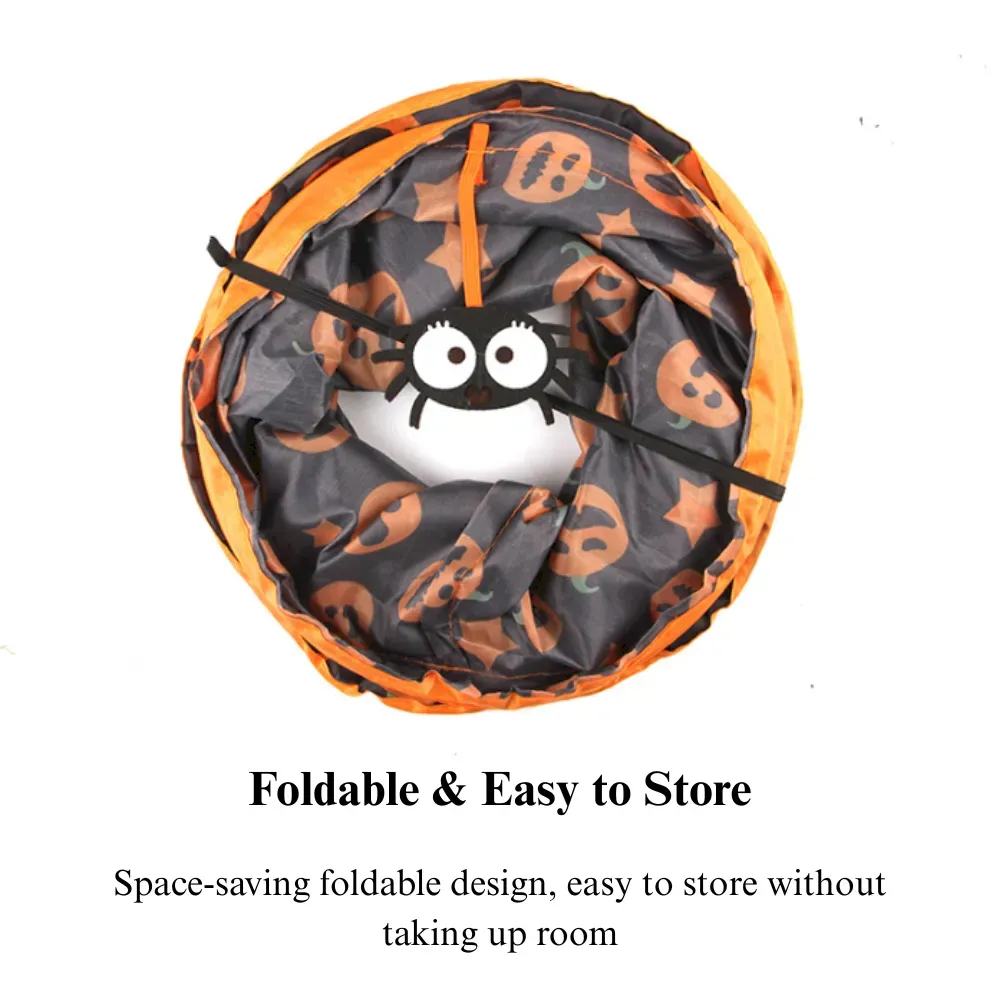 Halloween Pumpkin Cat Tunnel Toy Foldable S Shape Play Tube