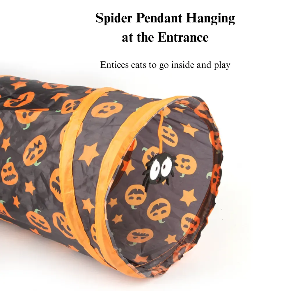 Halloween Pumpkin Cat Tunnel Toy Foldable S Shape Play Tube