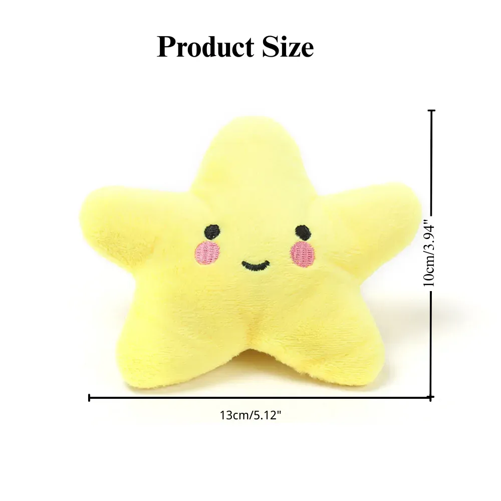 Plush Star Squeaky Chew Toy Durable Dog Cat Entertainment Toy