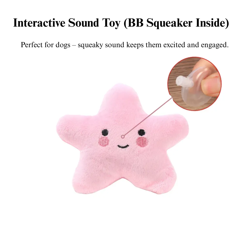 Plush Star Squeaky Chew Toy Durable Dog Cat Entertainment Toy