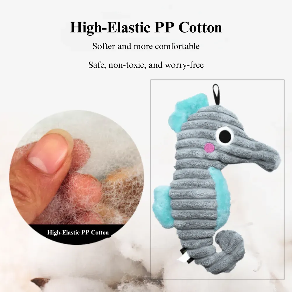 Realistic Plush Corduroy Dog Toy Chew Squeaky Teething Toy