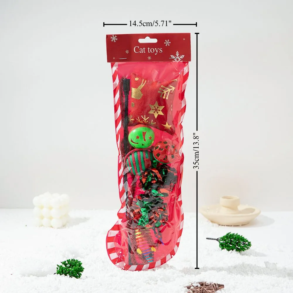 Christmas Cat Toy Set Festive Cat Teaser Wand Interactive Play