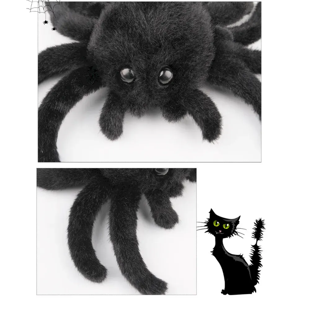 Halloween Plush Spider Cat Toy Chew Bite Interactive Play