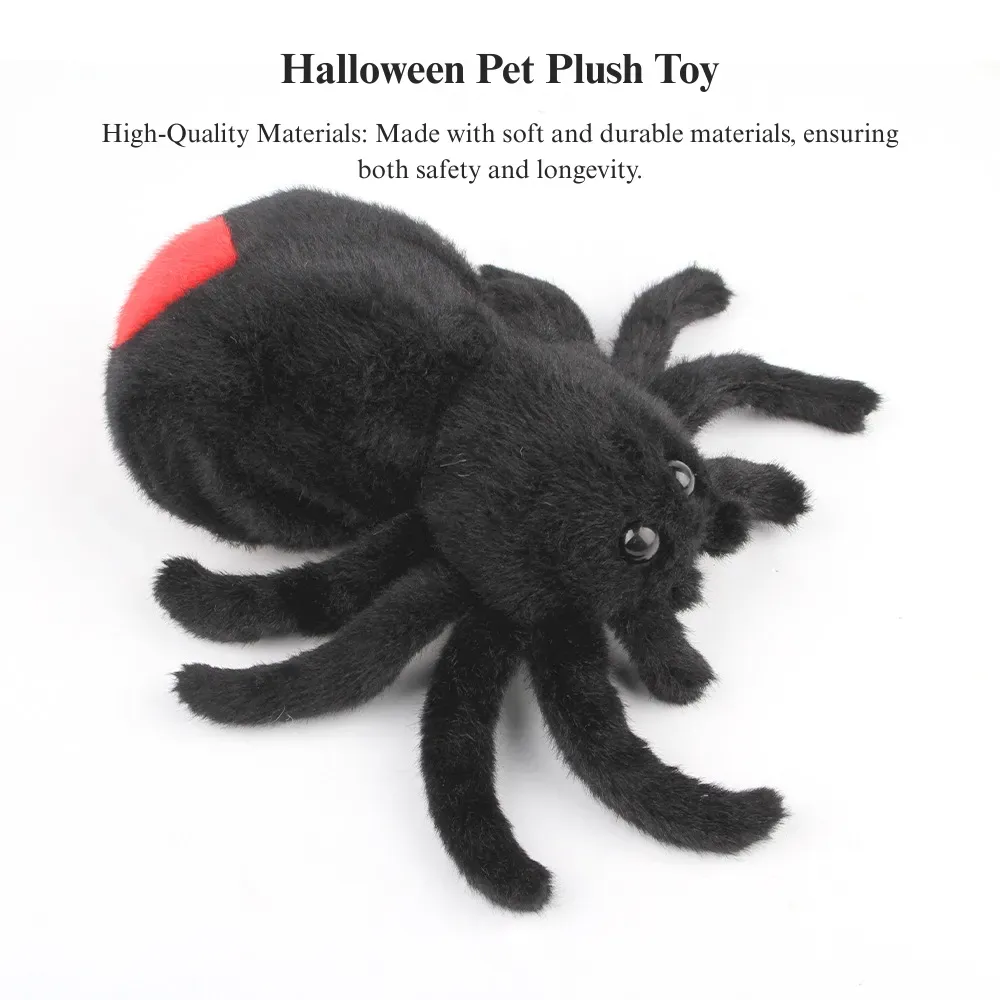 Halloween Plush Spider Cat Toy Chew Bite Interactive Play