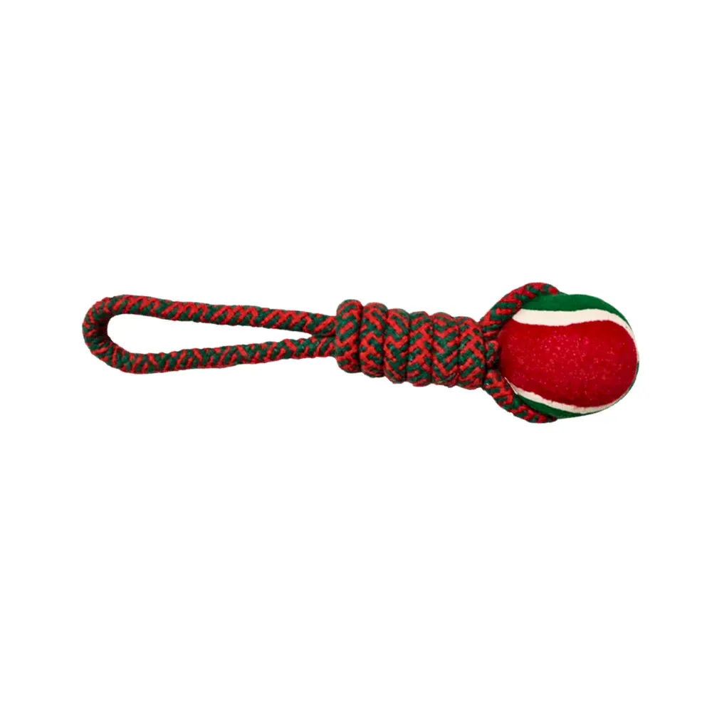 Christmas rope dog toy Christmas Cotton Rope Dog Toy Seven Ring Tug