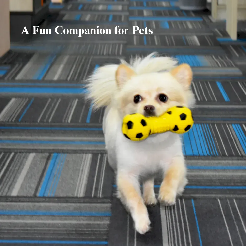 squeaky dumbbell pet toy