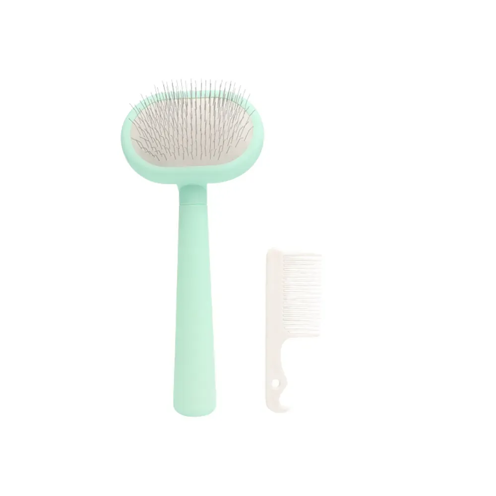 pet slicker brush with cleaning comb pet slicker brush with cleaning comb