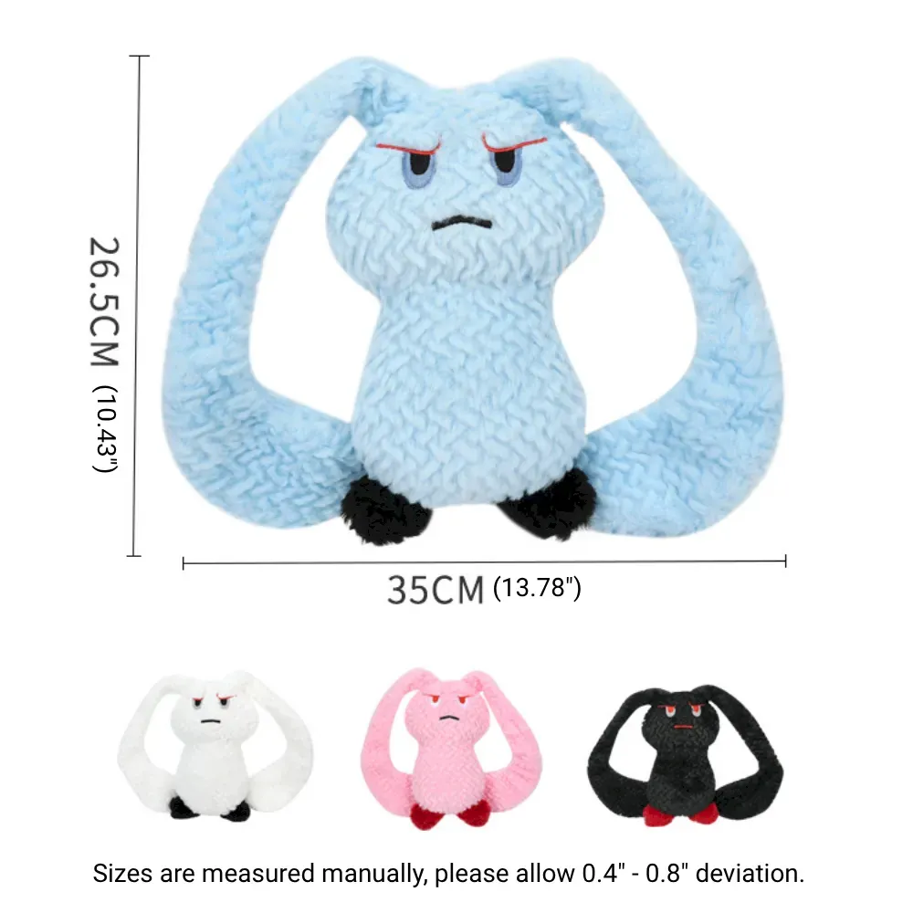 Plush Rabbit Dog Toy with Crinkle Paper and Squeaker for Interactive Chewing