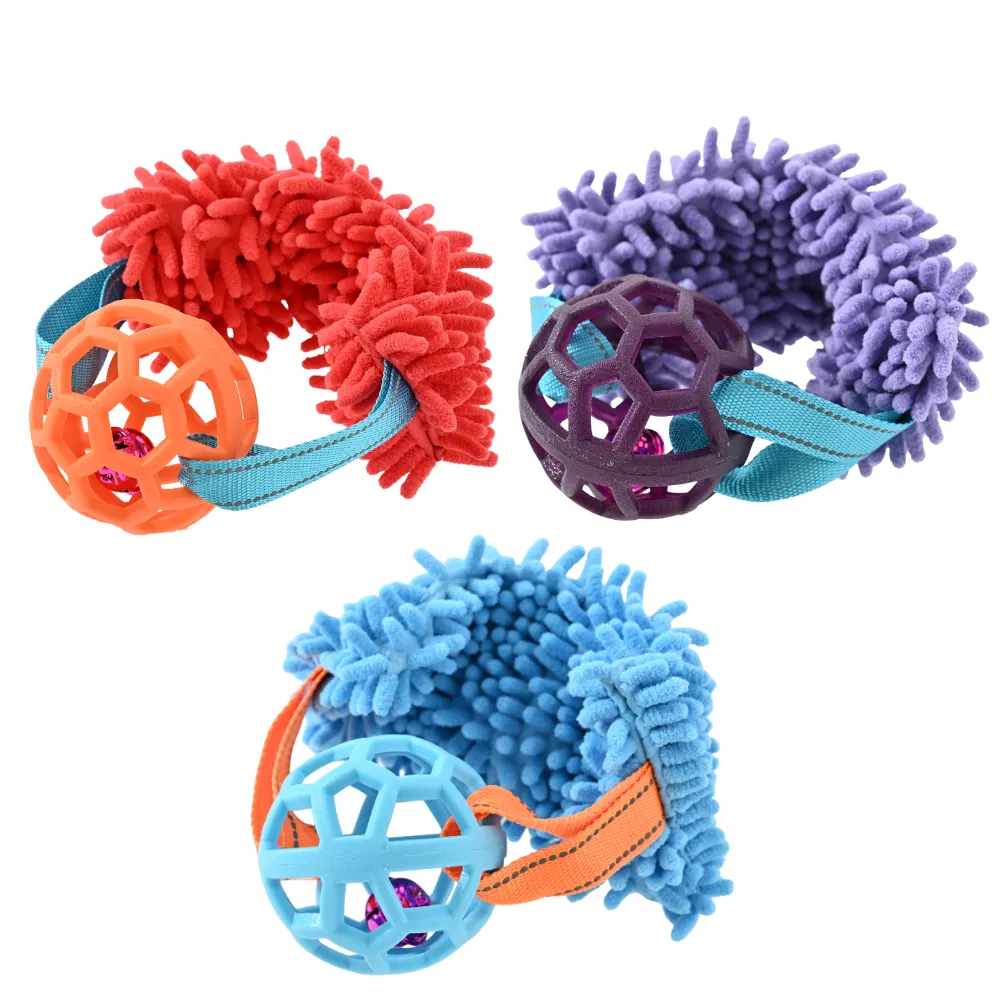 Dog Tug Toy with Hollow TPR ball_2 Dog Tug Toy with Hollow TPR ball_2