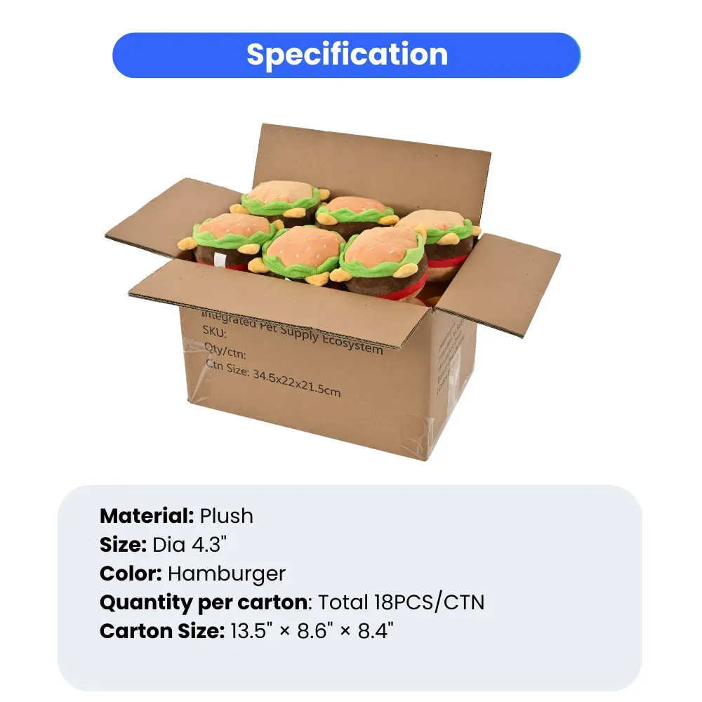 hamburger dog toy 