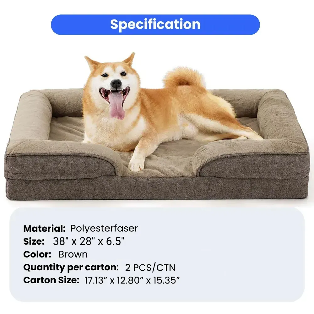 Orthopedic Dog Brown Sofa for Large Dog