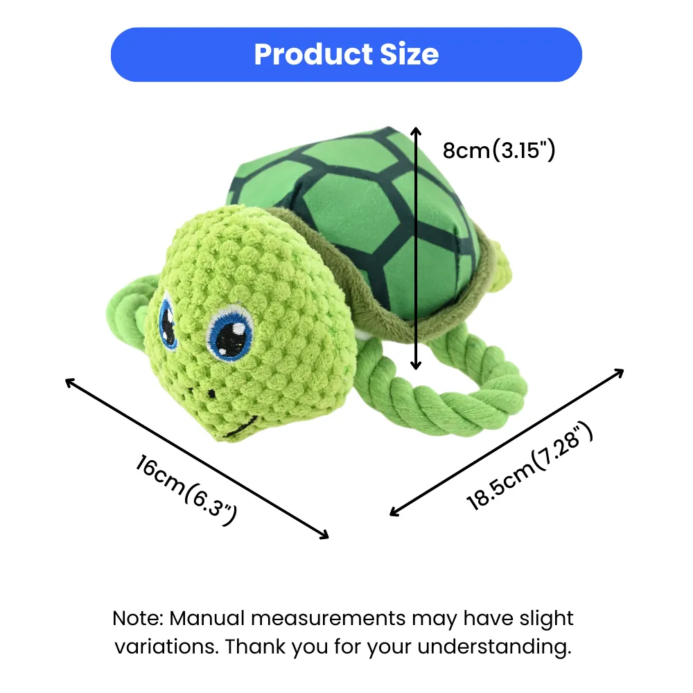 Green Turtle Style Tug-of-War Dog Toy with Squeaker6