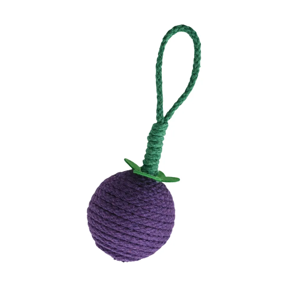 Hangable Rustling Big Grape Style Cotton Rope Cat Toy1