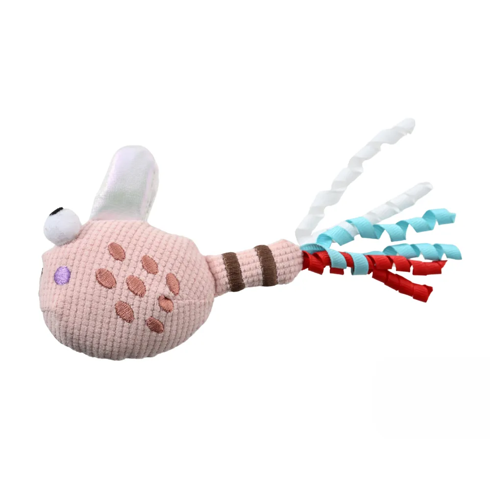 Dragonfly Style Waffle Fabric Cat Catnip Toy with Crinkle Paper1